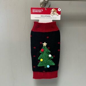 Brand New Friends Forever Christmas Tree Dog Sweater - SZ S
